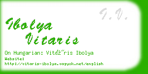 ibolya vitaris business card